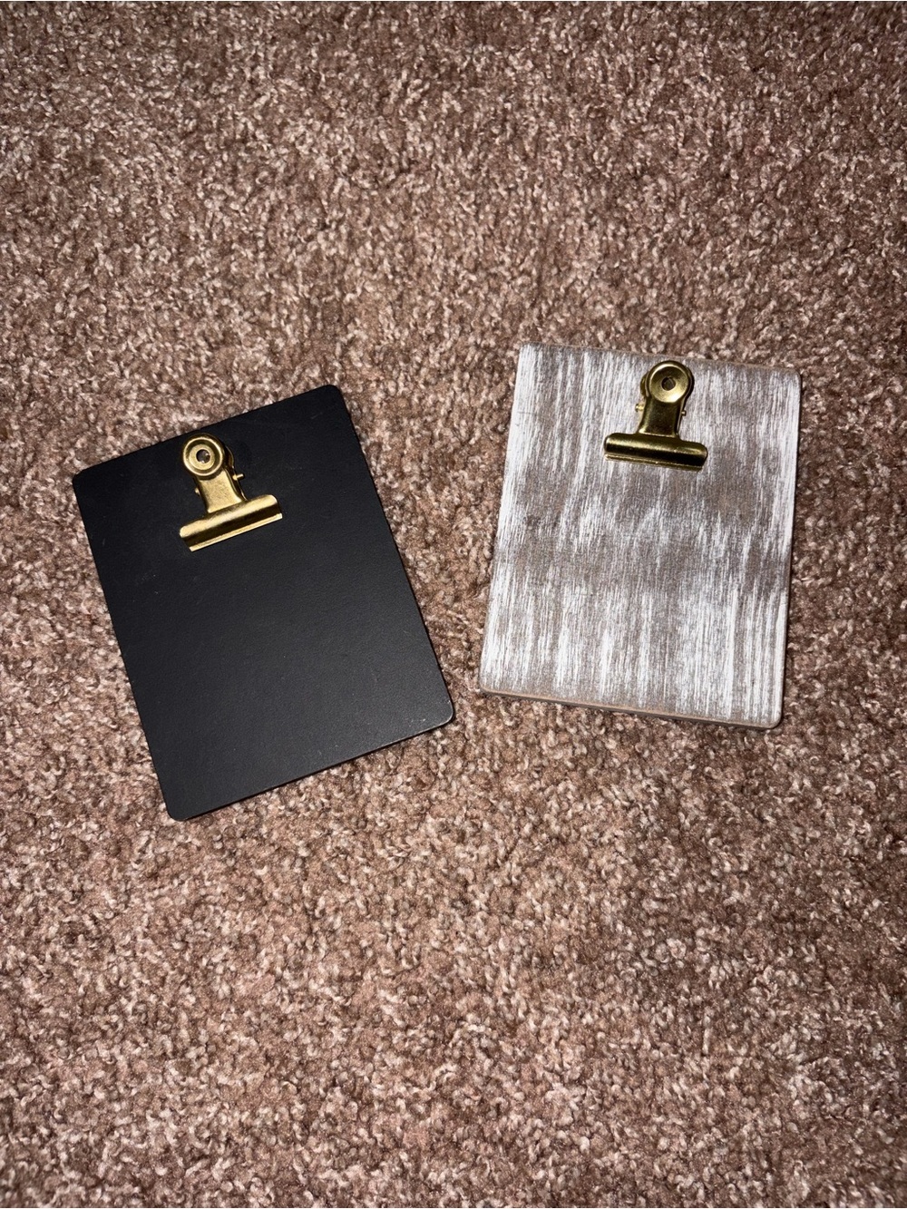 NWOT Set of 2 Decorative Mini Clip Boards in Black and Weathered White